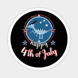 Happy 4th of July with Cute Dinosaur For Kids Magnet